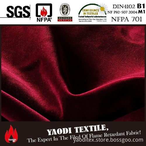 High quality 100 polyester flame retardant velvet curtain fabric